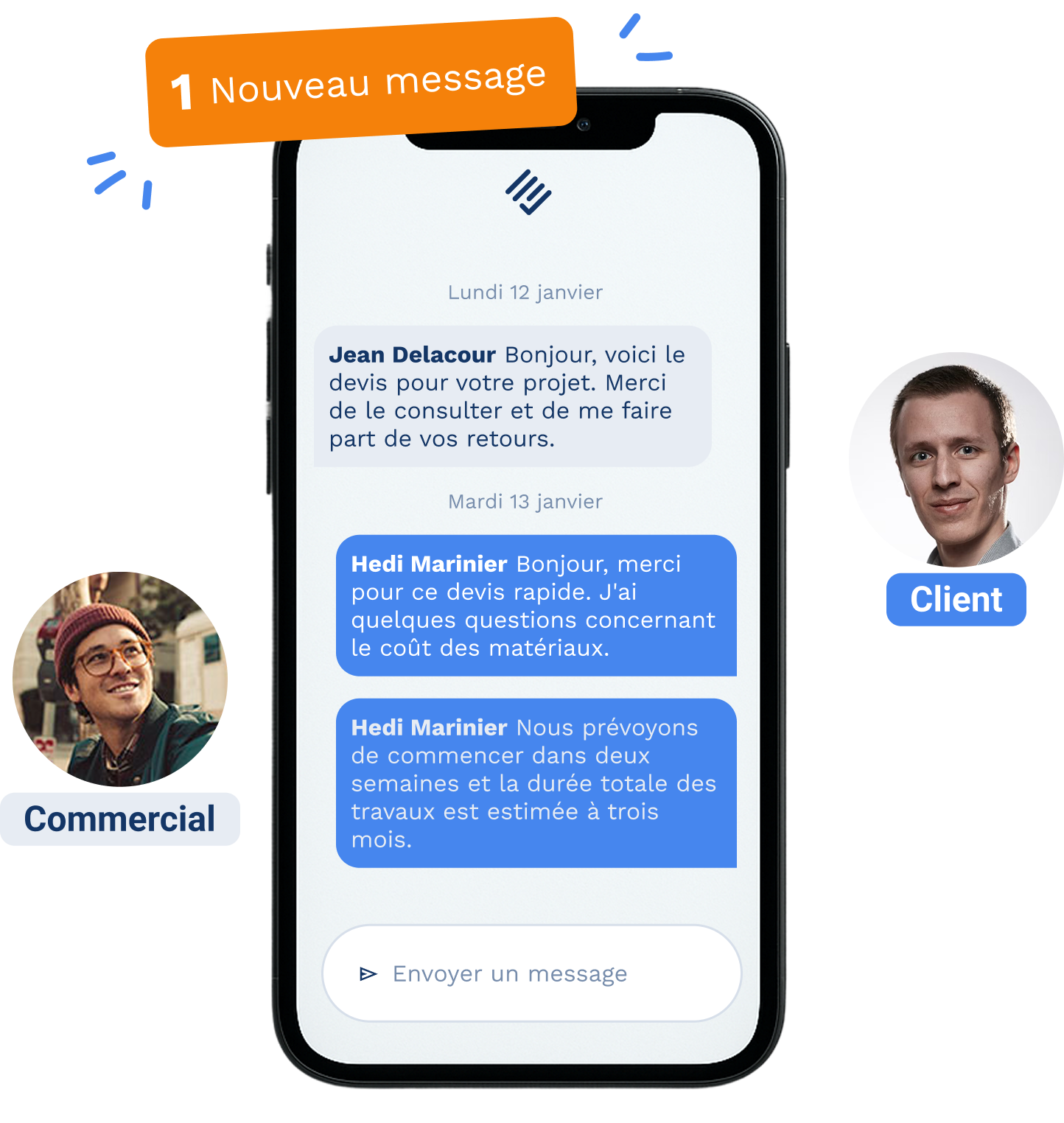 messagerie client Batiment