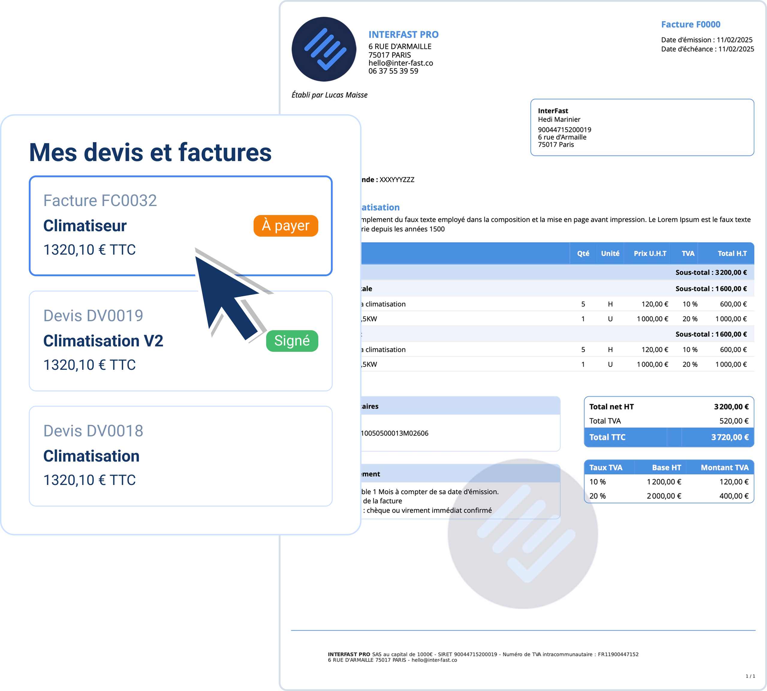 Portail client InterFast