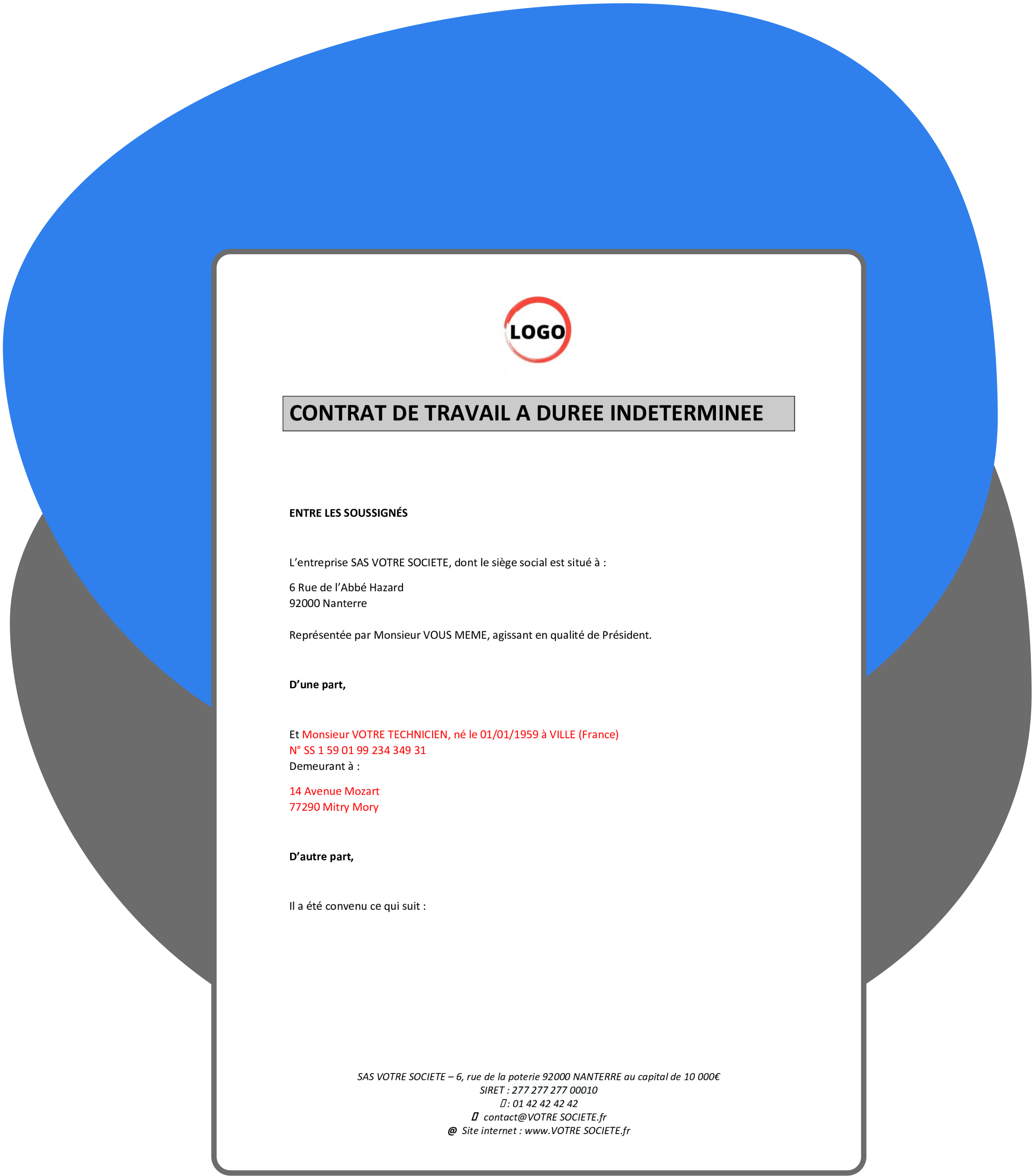 modele contrat de travail
