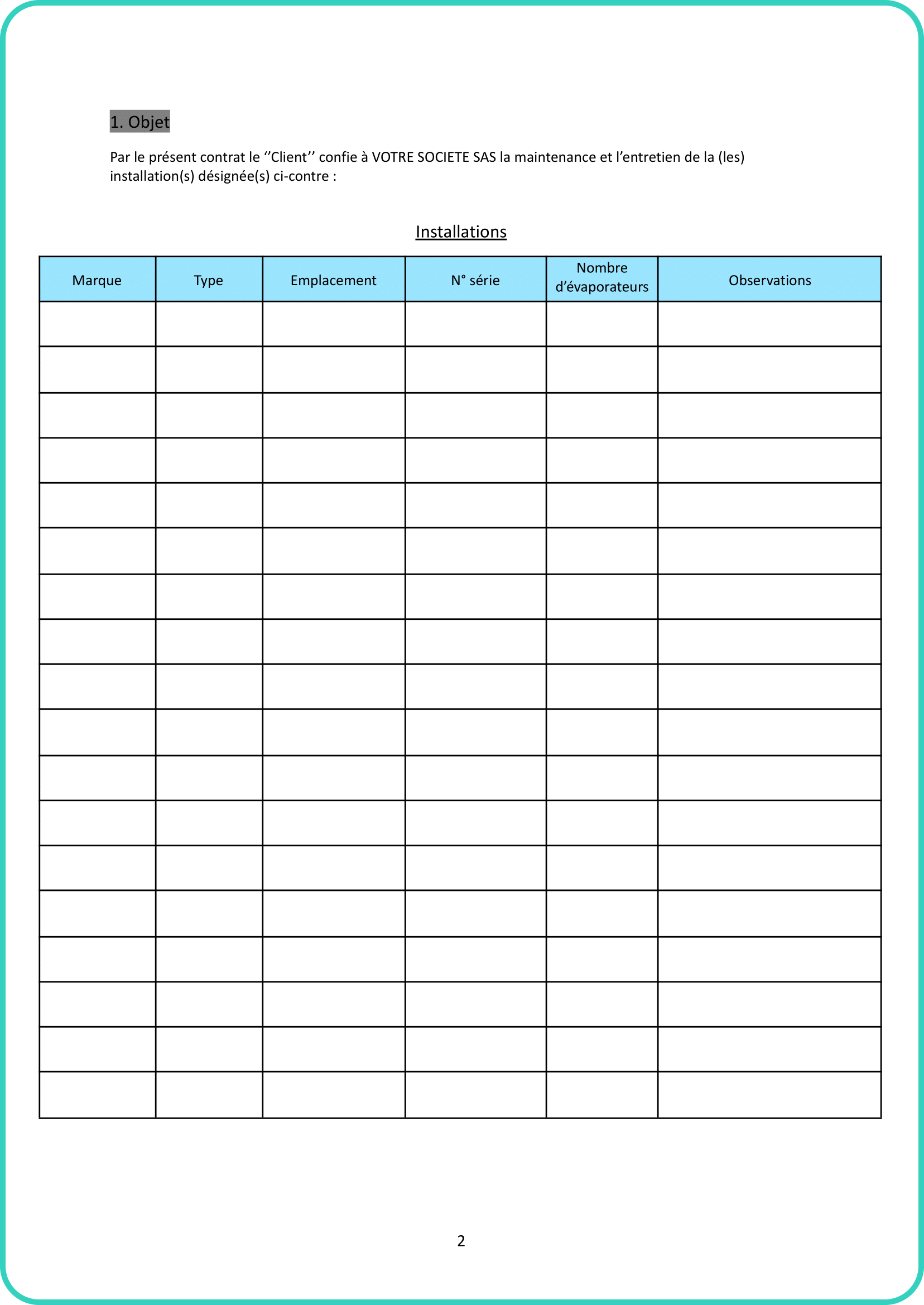 contrat de maintenance climatisation